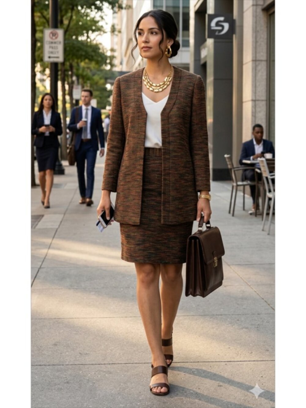 Vintage lightweight summer woven skirt suit by Linda Allard Ellen Tracy - Picture 12 of 13